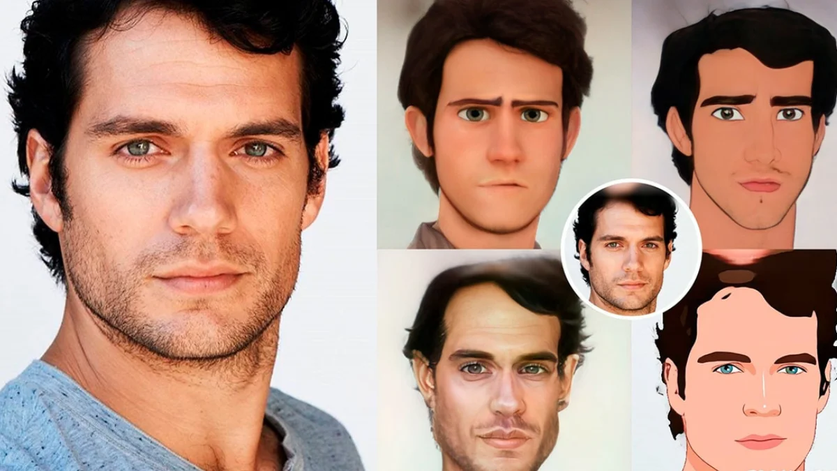 Exemplos de uma mesma foto transformada em diferentes estilos artísticos